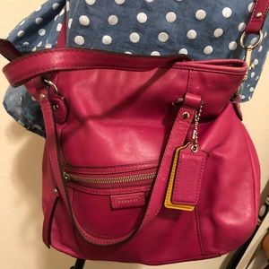 Coach medium pink leather crossbody